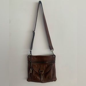 FOSSIL genuine leather adjustable strap purse bag